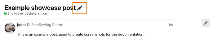 The pencil icon is marked with an orange box